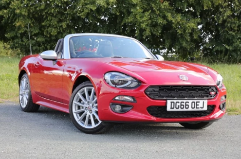 fiat 124 spider parked